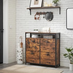 FIRA cipős szekrény barna/fekete