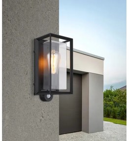 Globo 31982SS -Érzékelős kültéri fali lámpa LOGANA 1xE27/60W/230V IP44 fekete