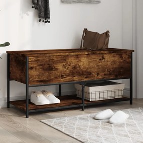 füstös tölgy színű szerelt fa tárolópad 100 x 42,5 x 47 cm