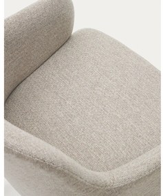 Bézs kárpitozott karfás étkezőfotel Nelida – Kave Home