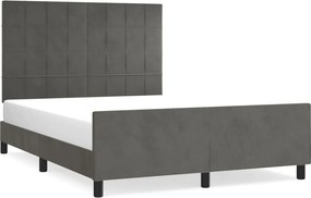 vidaXL sötétszürke bársony ágykeret matrac nélkül 140 x 190 cm