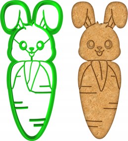 Húsvéti Forma Mézeskalács lyukasztó Húsvéti sárgarépa nyuszi 12cm