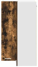 Függő szekrény Riga Füstölt tölgy és fehér 57 x 57 x 100 cm