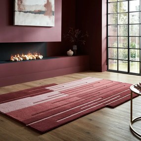 Borvörös kézi szövésű gyapjú szőnyeg 120x180 cm Split Ombre Shaped – Flair Rugs