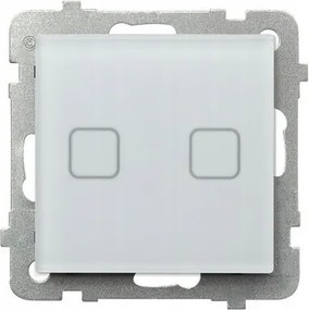 Érintőkapcsoló, kétcsoportos, háttérvilágítással, fehér üveg