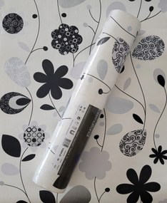 Tapéta virágok, levelek, csillogó díszítések, 3884-20