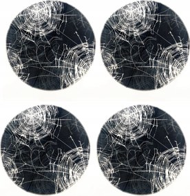 Asztalterítő szalvéta kerek pókháló 4db Halloween Goth