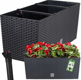 Virágtartó Kerti Doboz Erkélyre Antracit 60cm Utántöltő