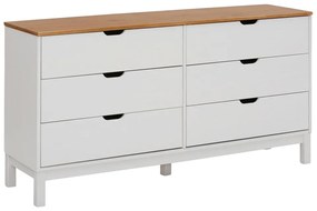 Fehér borovi fenyő alacsony komód 150x75 cm Post – Støraa
