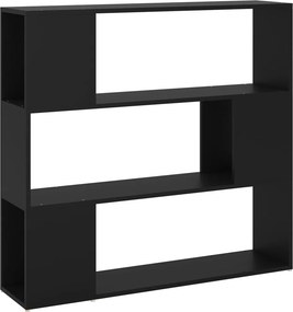 vidaXL fekete szerelt fa térelválasztó könyvszekrény 100 x 24 x 94 cm