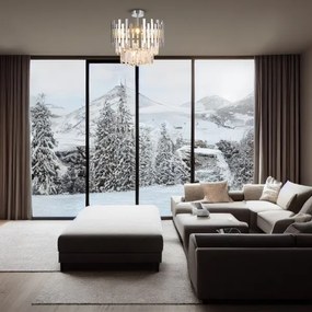 Csillár rúdon ASPEN 6xE14/40W/230V matt króm