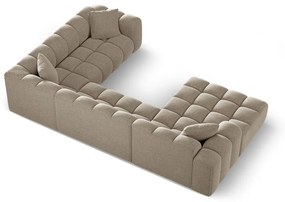 Világosbarna zsenília sarokkanapé (jobb oldali-U alakú) Treno – Cosmopolitan Design