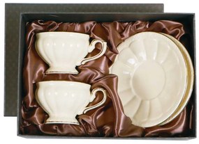 Két személyes porcelán csésze aljjal készlet díszdobozban Alba Elegant
