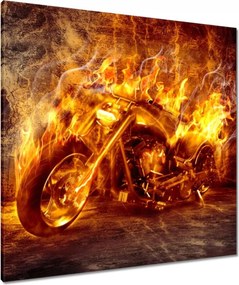 Vászonkép 80x80 Chopper a tűzben