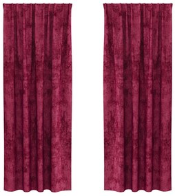 Bársonyfok 2 db pálcával Burgundi vörös 245x140 cm