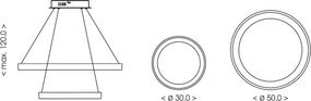 BRILAGI - LED Dimmelhető kábeles csillár FALCON SLIM LED/68W/230V átm. 50 cm bézs + távirányító