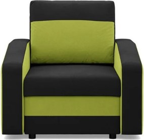 Hewlet fotel, szövet anyag, bonell töltet, fekete - zöld