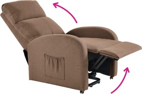 Állítható relaxációs fotel, világosbarna, NERIS