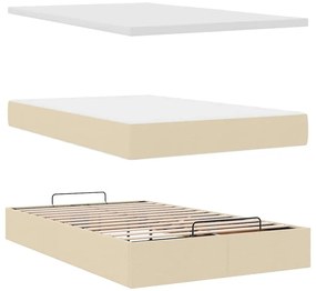 Ottomán ágykeret matraccal krém 120x200cm szövet
