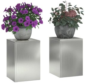 Kültéri Növénytartók Pillér 2 db 24x24x35 cm Galvanizált Acél