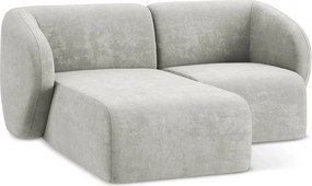 Világosszürke zsenília sarokkanapé (bal oldali-heverő résszel) Lani – Makamii