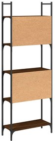 5-szintes barna tölgy szerelt fa könyvespolc 60,5x24x166,5 cm