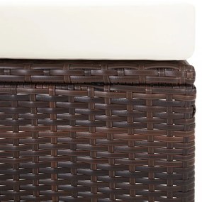 3 részes barna polyrattan kerti ülőgarnitúra párnákkal