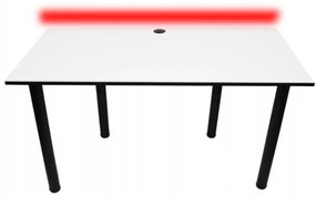 CODE BIG B2 Számítógépasztal + LED, 160x73-76x80, fehér/fekete lábak