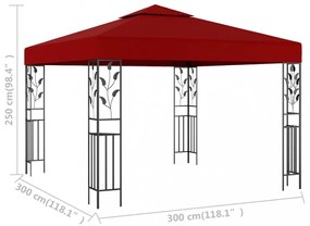 bordó pavilon 3 x 3 m