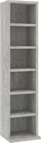 betonszürke szerelt fa CD-szekrény 21 x 20 x 88 cm