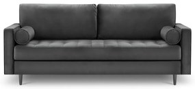 Santo sötétszürke bársonykanapé, 219 cm - Milo Casa
