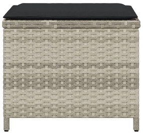 4db világosszürke polyrattan kerti szék párnával 41 x 41 x 36cm