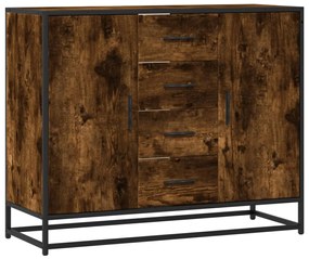 Sonoma tölgy színű szerelt fa tálalószekrény 92 x 35 x 76 cm