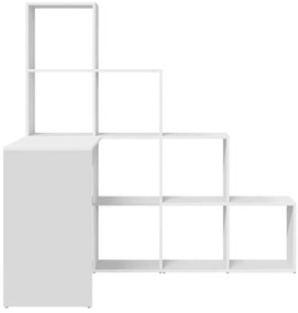 Sarokíróasztal polcokkal Fehér 101,5 x 149,5 x 149,5 cm Faanyag