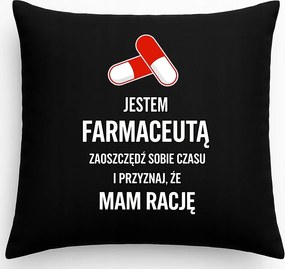 Gyógyszerész párna Ajándék Gyógyszerésznapra Fekete