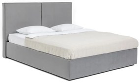 Szürke kárpitozott ágyneműtartós franciaágy ágyráccsal 180x200 cm Thessa Bold – Bonami Selection