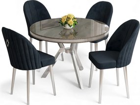 Mos étkezőgarnitúra, antracit-króm, 90 cm – TR240CHR2915