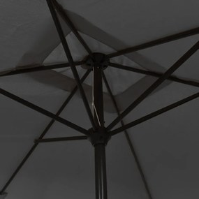 antracitszürke kültéri napernyő fémrúddal 300 x 200 cm