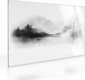 Üveg kép - Tintafestmény tájkép (70x50 cm)