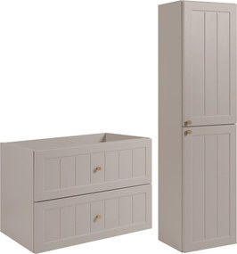 Fürdőszobai Szekrény Szett 80-as Szekrény Magas Szekrénnyel 136 Kasmír Fali Fém Gomb