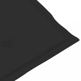 4 db fekete szövet kerti magas háttámlájú székpárna 120x50x3 cm