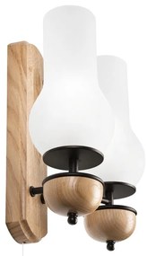 Brilagi - LED Fali lámpa COTTAGE 2xE14/40W/230V tölgy/fehér