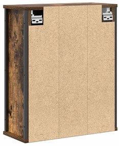 füstölt tölgy fürdőszoba fali szekrény tükörrel 50x21x60 cm
