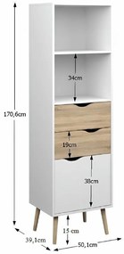 OSLO 75382 könyvespolc, fehér