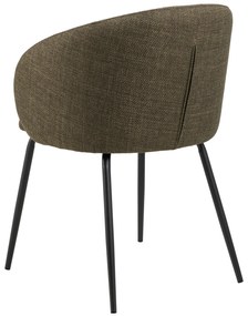 MAZZONI EXPORT CLARA Olívazöld (Basel 77 szövet)/fekete lábak - MODERN KÁRPITOZOTT KAGYLÓSZÉK LOFT STÍLUSÚ NAPPALIBA/ÉTKEZŐBE/IRODÁBA