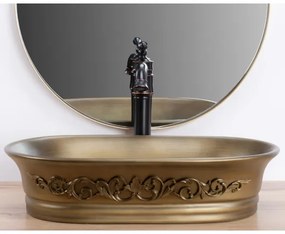 REA-U3305 - Munkalapra szerelhető mosdó WILMA RUSTIC 38x55 cm kerámia/rézszínű