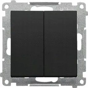 Simon 55 Dupla kapcsolĂłs falsĂk alatti lĂ©pcsĆkapcsolĂł fekete Matt 10AX