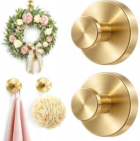 Fürdőszobai akasztó kerek arany tapadókorongos 5 kg fürdőszobákba és konyhákba 2db