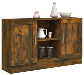 füstös tölgy színű szerelt fa tálalószekrény 120 x 30,5 x 70 cm