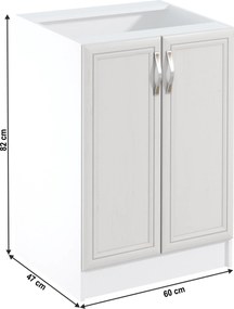 Alsószekrény D60, fehér/sosna Andersen, SICILIA